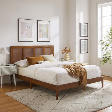 Modway MOD-7155 Sirocco Rattan and Wood King Platform Bed - Plaza Home Decor