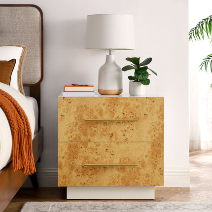 Modway MOD-7159 Abel 2-Drawer Burl Wood Nightstand Modway