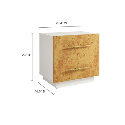Modway MOD-7159 Abel 2-Drawer Burl Wood Nightstand Modway