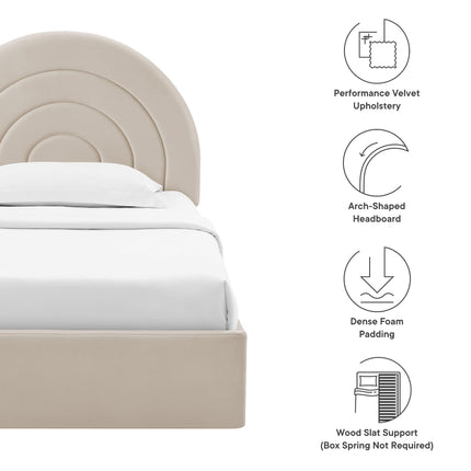 Modway MOD-7165 Solana Arched Performance Velvet Twin Platform Bed - Plaza Home Decor