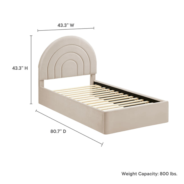 Modway MOD-7165 Solana Arched Performance Velvet Twin Platform Bed - Plaza Home Decor