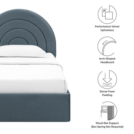 Modway MOD-7165 Solana Arched Performance Velvet Twin Platform Bed - Plaza Home Decor