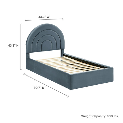 Modway MOD-7165 Solana Arched Performance Velvet Twin Platform Bed - Plaza Home Decor