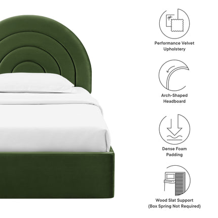 Modway MOD-7165 Solana Arched Performance Velvet Twin Platform Bed - Plaza Home Decor
