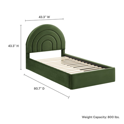 Modway MOD-7165 Solana Arched Performance Velvet Twin Platform Bed - Plaza Home Decor