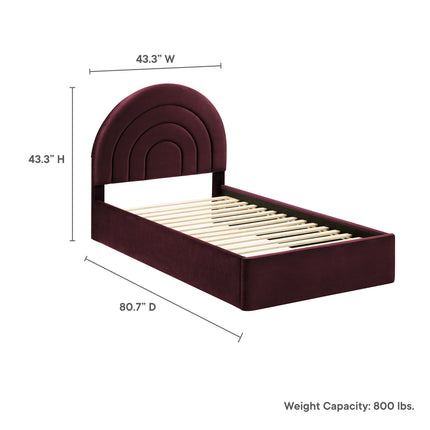Modway MOD-7165 Solana Arched Performance Velvet Twin Platform Bed - Plaza Home Decor