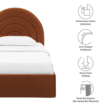 Modway MOD-7165 Solana Arched Performance Velvet Twin Platform Bed - Plaza Home Decor