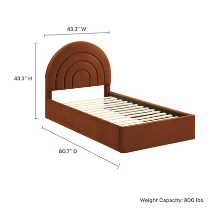 Modway MOD-7165 Solana Arched Performance Velvet Twin Platform Bed - Plaza Home Decor