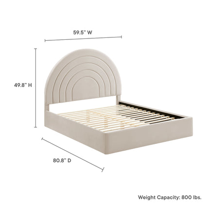 Modway MOD-7166 Solana Arched Performance Velvet Full Platform Bed - Plaza Home Decor