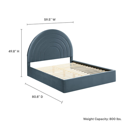 Modway MOD-7166 Solana Arched Performance Velvet Full Platform Bed - Plaza Home Decor