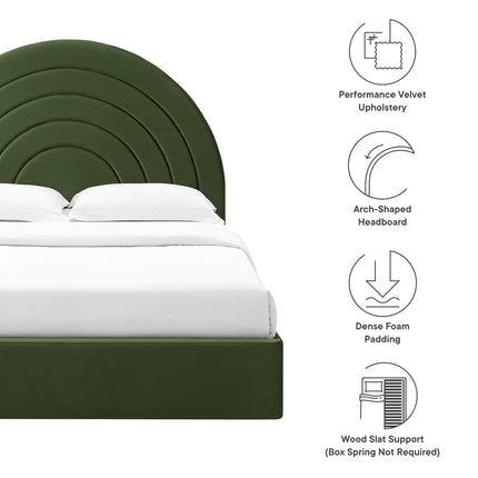 Modway MOD-7166 Solana Arched Performance Velvet Full Platform Bed - Plaza Home Decor