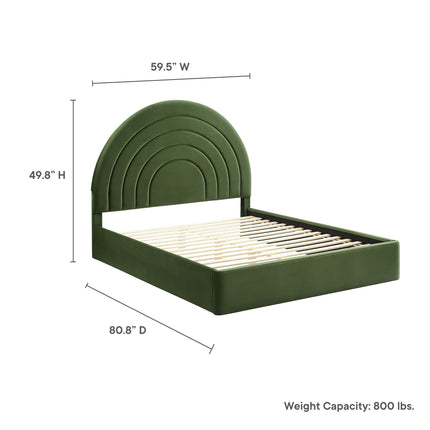 Modway MOD-7166 Solana Arched Performance Velvet Full Platform Bed - Plaza Home Decor