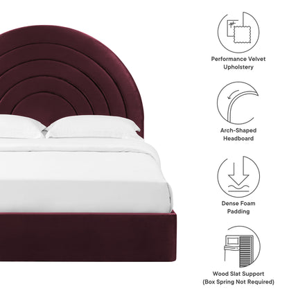Modway MOD-7166 Solana Arched Performance Velvet Full Platform Bed - Plaza Home Decor