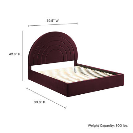 Modway MOD-7166 Solana Arched Performance Velvet Full Platform Bed - Plaza Home Decor