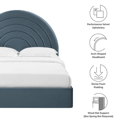 Modway MOD-7167 Solana Arched Performance Velvet Queen Platform Bed - Plaza Home Decor