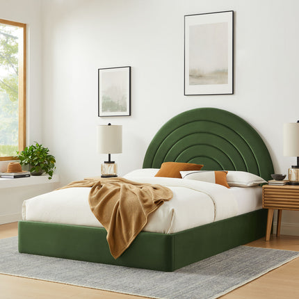 Modway MOD-7167 Solana Arched Performance Velvet Queen Platform Bed - Plaza Home Decor