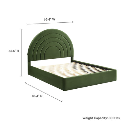Modway MOD-7167 Solana Arched Performance Velvet Queen Platform Bed - Plaza Home Decor