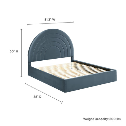 Modway MOD-7168 Solana Arched Performance Velvet King Platform Bed - Plaza Home Decor