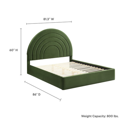 Modway MOD-7168 Solana Arched Performance Velvet King Platform Bed - Plaza Home Decor