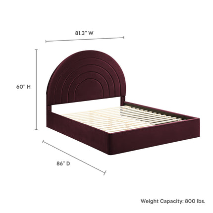 Modway MOD-7168 Solana Arched Performance Velvet King Platform Bed - Plaza Home Decor