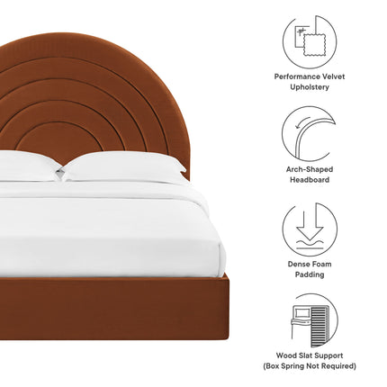 Modway MOD-7168 Solana Arched Performance Velvet King Platform Bed - Plaza Home Decor