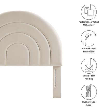 Modway MOD-7169 Solana Arched Performance Velvet Twin Headboard - Plaza Home Decor