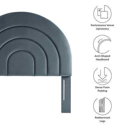 Modway MOD-7169 Solana Arched Performance Velvet Twin Headboard - Plaza Home Decor