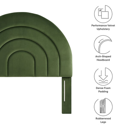 Modway MOD-7169 Solana Arched Performance Velvet Twin Headboard - Plaza Home Decor