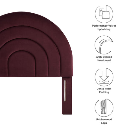 Modway MOD-7169 Solana Arched Performance Velvet Twin Headboard - Plaza Home Decor
