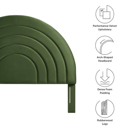 Modway MOD-7171 Solana Arched Performance Velvet Queen Headboard - Plaza Home Decor