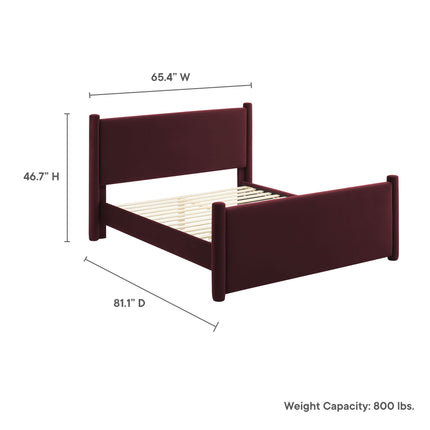 Modway MOD-7174 Rael Performance Velvet Full Platform Bed Modway