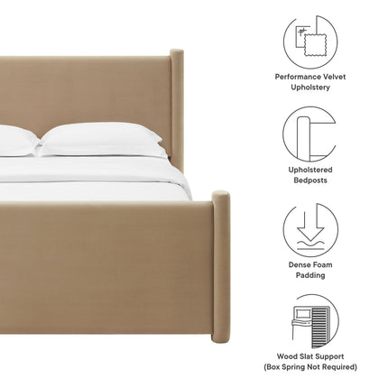 Modway MOD-7174 Rael Performance Velvet Full Platform Bed Modway