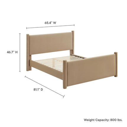Modway MOD-7174 Rael Performance Velvet Full Platform Bed Modway