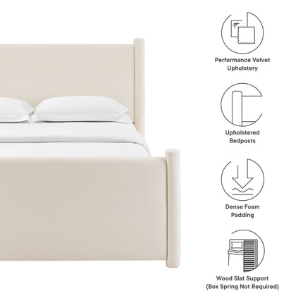 Modway MOD-7175 Rael Performance Velvet Queen Platform Bed Modway