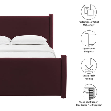 Modway MOD-7175 Rael Performance Velvet Queen Platform Bed Modway