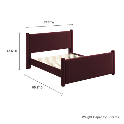 Modway MOD-7175 Rael Performance Velvet Queen Platform Bed Modway