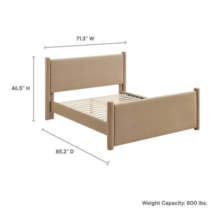 Modway MOD-7175 Rael Performance Velvet Queen Platform Bed Modway