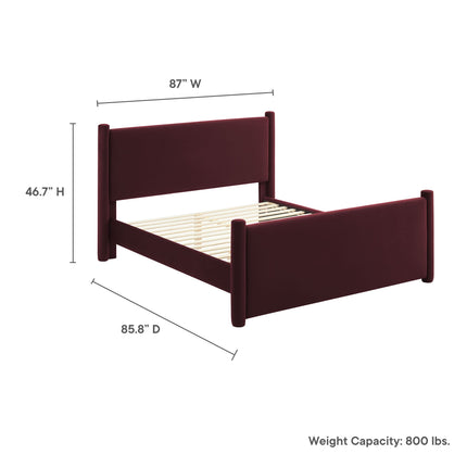 Modway MOD-7176 Rael Performance Velvet King Platform Bed Modway