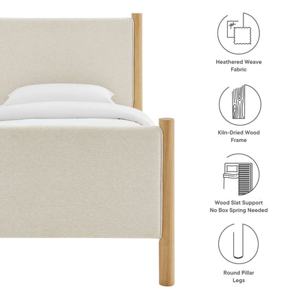 Modway MOD-7183 Maven Twin Size Fabric Upholstered Platform Bed Modway