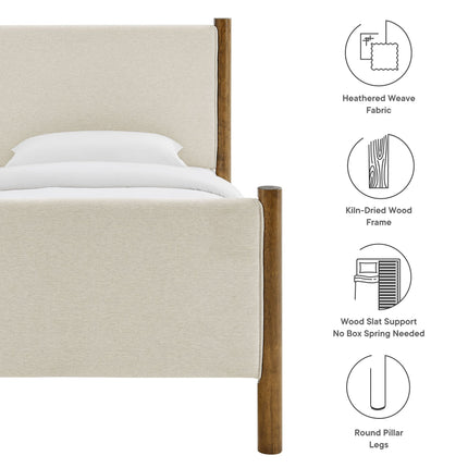 Modway MOD-7183 Maven Twin Size Fabric Upholstered Platform Bed Modway