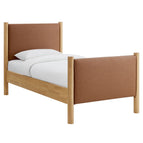 Tan Oak / Vegan Leather Upholstered