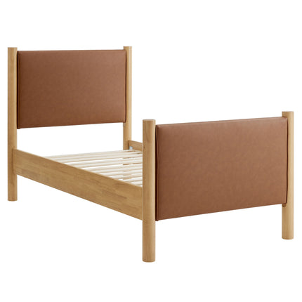 Modway MOD-7184 Maven Twin Size Vegan Leather Upholstered Platform Bed Modway