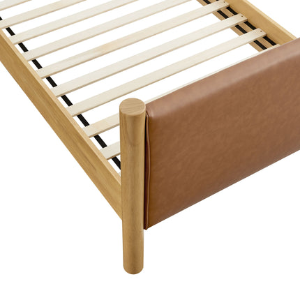 Modway MOD-7184 Maven Twin Size Vegan Leather Upholstered Platform Bed Modway