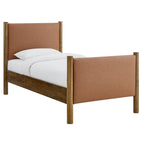 Tan Walnut / Vegan Leather Upholstered