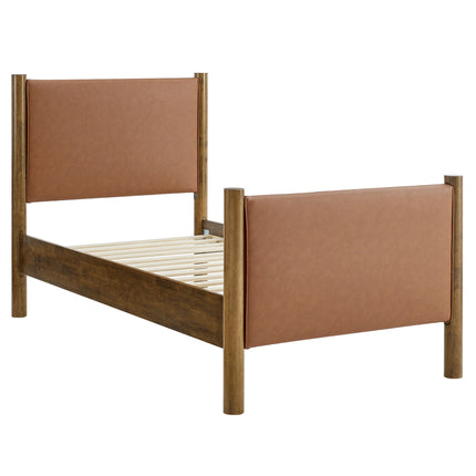 Modway MOD-7184 Maven Twin Size Vegan Leather Upholstered Platform Bed Modway