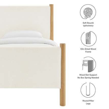 Modway MOD-7185 Maven Twin Size Boucle Upholstered Platform Bed Modway