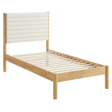 Modway MOD-7196 Olea Channel Tufted Boucle Solid Wood Twin Platform Bed Modway