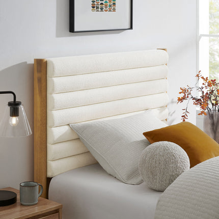 Modway MOD-7196 Olea Channel Tufted Boucle Solid Wood Twin Platform Bed Modway