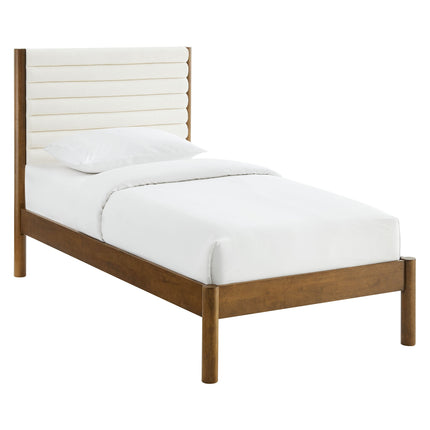 Modway MOD-7196 Olea Channel Tufted Boucle Solid Wood Twin Platform Bed Modway