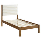 Feather Walnut / Channel Tufted Boucle Solid Wood